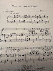 1915 11×14 Ragtime Song Sheet Music GOOD OLD DAYS IN ALABAM’
