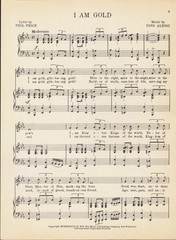 I Am GOLD 1933 DINO ALESSI Phil Price NEW ERA San Francisco Sheet Music !