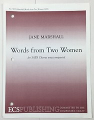 Words From Two Women SATB Chorus Choir Choral Unaccompanied Sheet Music ECS Pub
