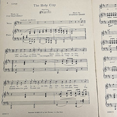 The Holy City Sheet Music 1943 Piano Lyrics Weatherly Adams High Voice Song