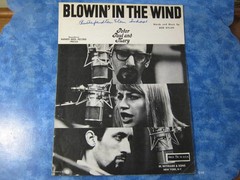 VINTAGE BLOWIN&rsquo; IN THE WIND SHEET MUSIC Peter, Paul and Mary PB 1963 VGC