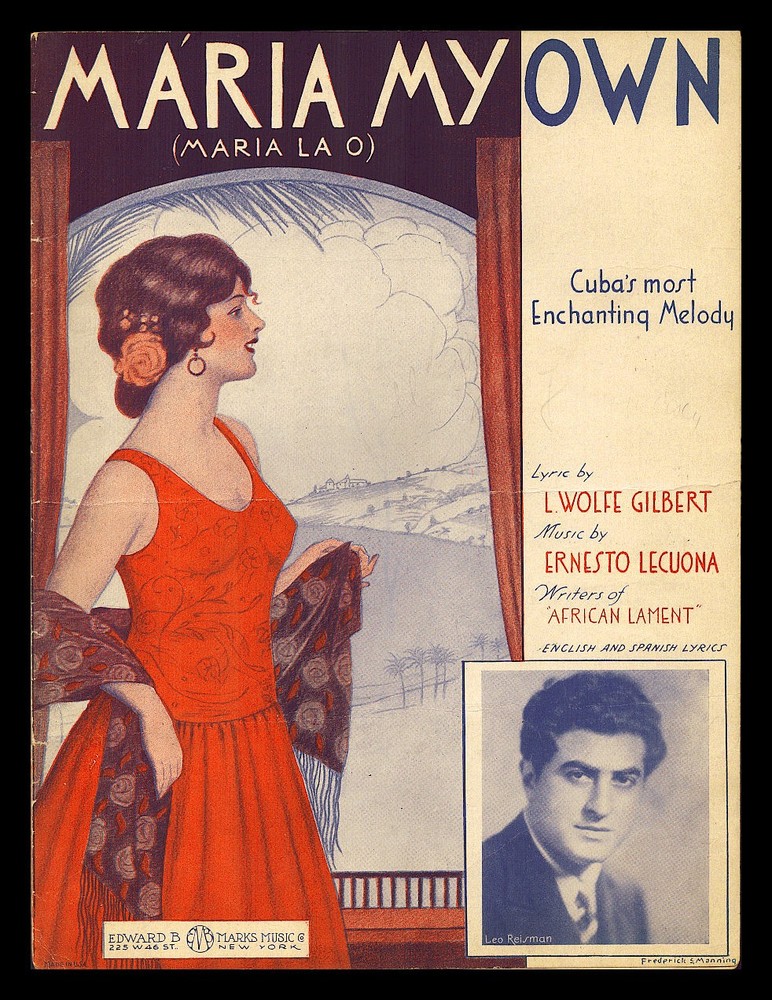 MARIA MY OWN Lecuona 1931 English/Spanish LEO REISMAN Pretty Girl Sheet Music