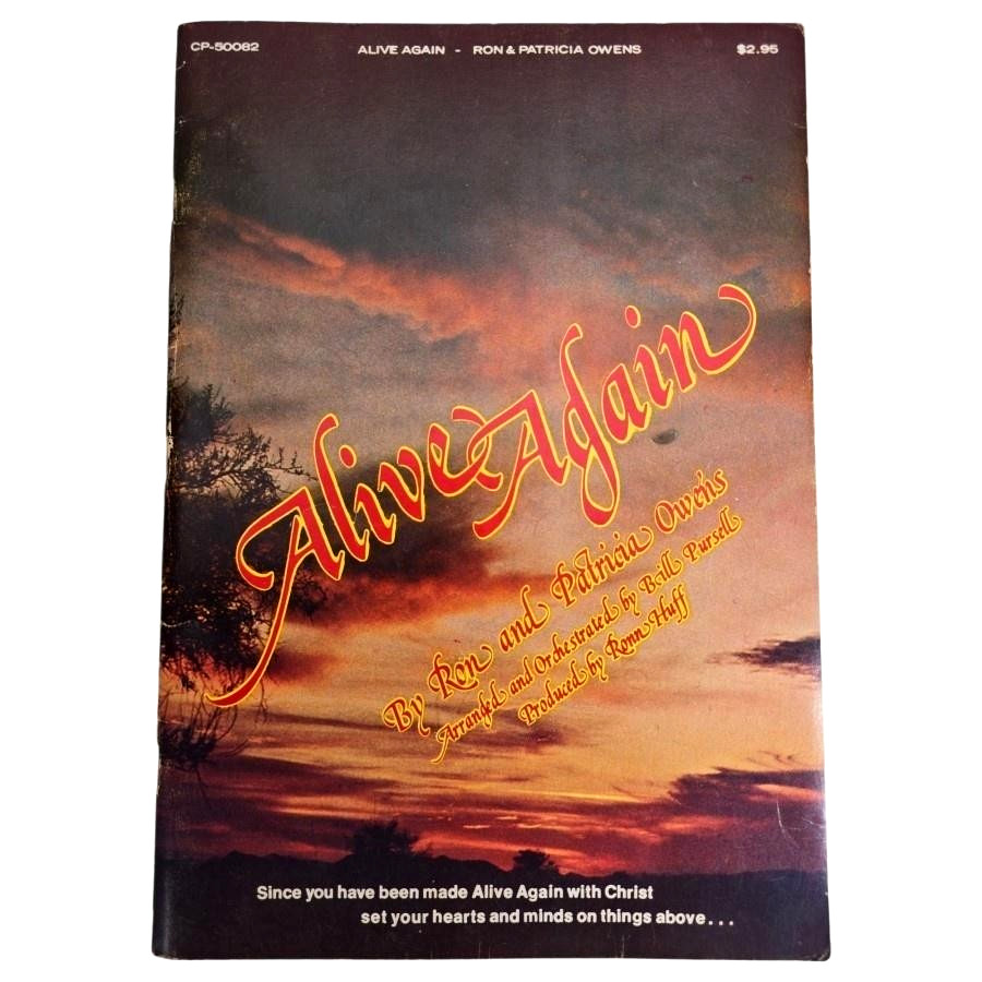 Alive Again Ron & Patricia Owens Piano Vocal Choir Christian Songbook Music Vtg