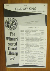 God My King Frederick Smith M Witmark W3531 1957 SATB