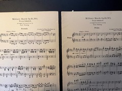 Military March – 1901 sheet music – Four Hands Piano – Schubert G. Schirmer