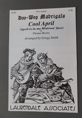 Cool April – 1993 sheet music- SATB a Cappella – Thomas Morley / Gregg Smith