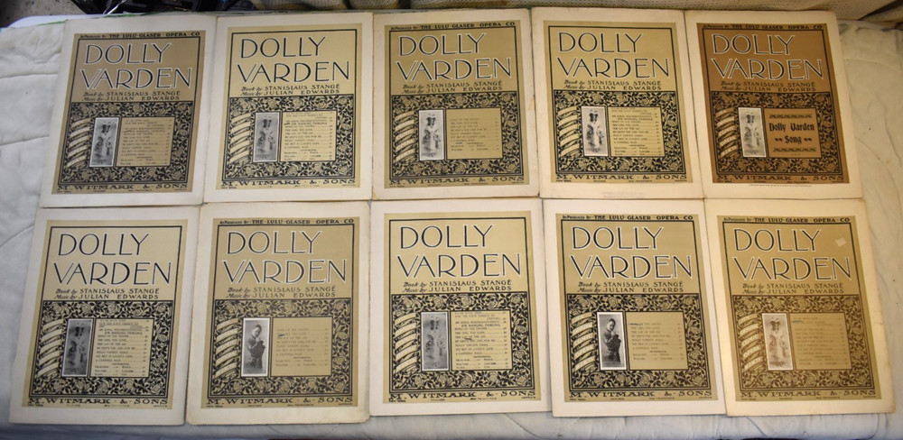 Dolly Varden 1901 JULIAN EDWARDS Stanislaus Stange Sheet Music Lot (10)