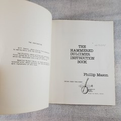 The Hammered Dulcimer Instruction book Phillip Mason 1977 Crying Creek pub