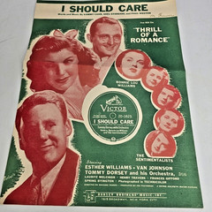 I Should Care Sheet Music Lyrics Chords 1944 Sammy Cahn Thrill Of A Romance Vtg
