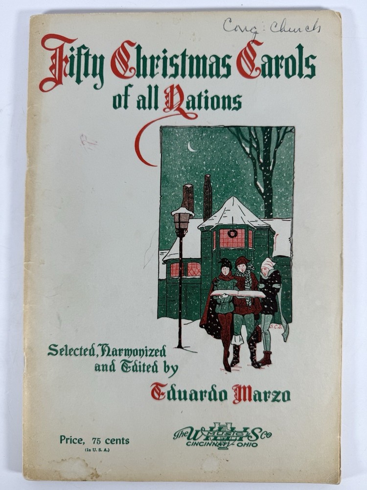 Fifty Christmas Carols of All Nations Eduardo Marzo Vintage Songbook Willis