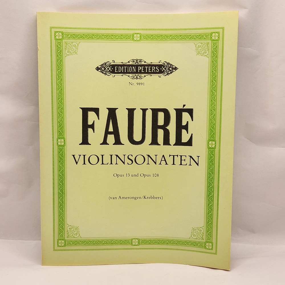 Faure Sheet Music Book Edition Peters Nr. 9891 Violinsonaten Opus 13 Opus 108