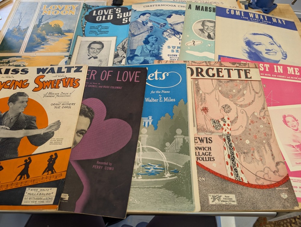 Lot of 10 antique vintage sheet music folios – different songs 1920s-1950s Lot 5