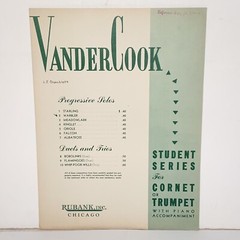 1942 VanderCook Student Series Warbler Solo Sheet Music Cornet Trumpet Piano