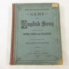 Antique Sheet Music Song Book Gems of English Songs Duets Quartets Piano Forte