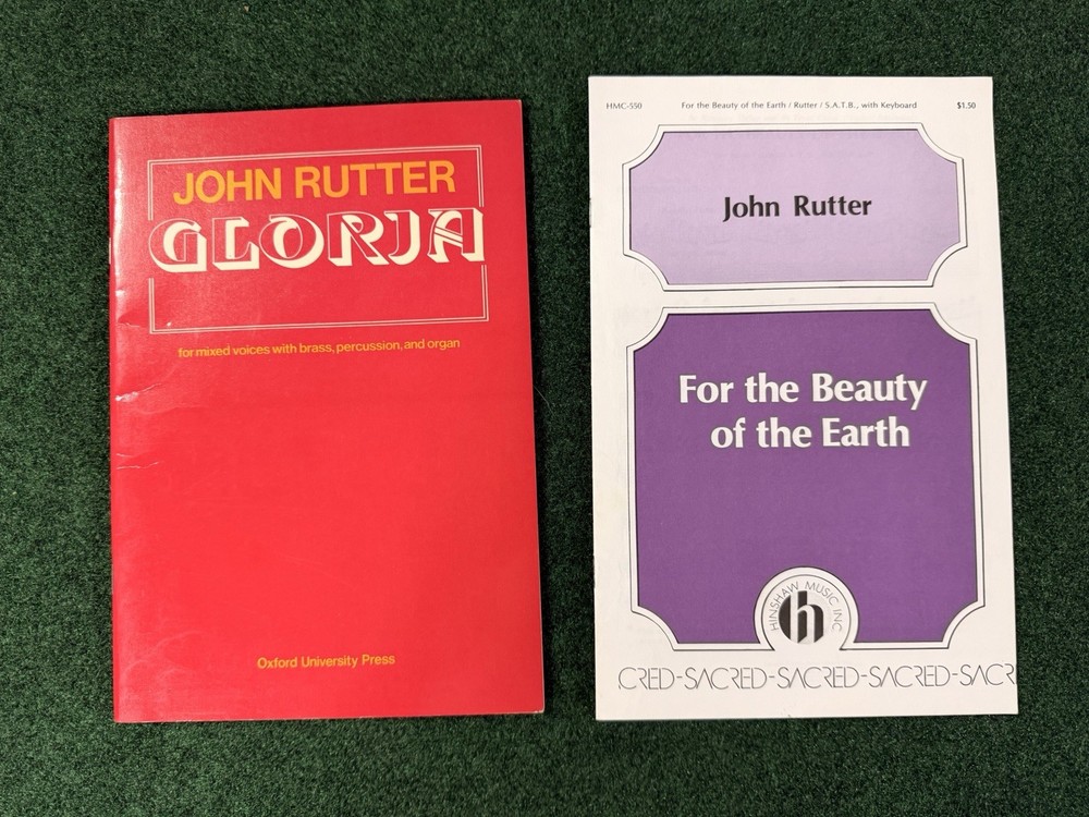 John Rutter Gloria Vocal Score SATB Brass Organ Oxford Music Book 1976 Vintage