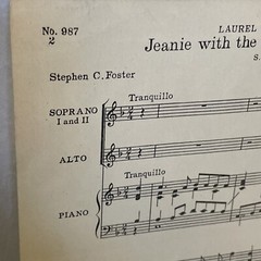 Jeanie With The Light Brown Hair Sheet Music 1932 C.C. Birchard & Co. by Foster