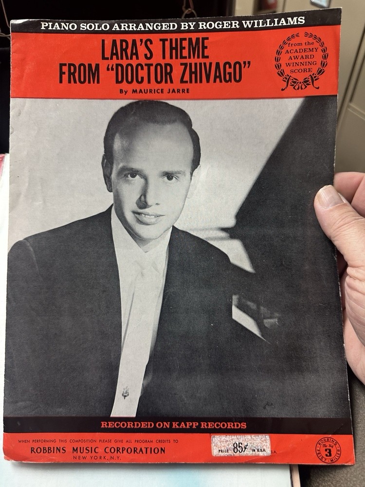 G 1968 Roger Williams Sheet Music DOCTOR ZHIVAGO ‘Lara’s Theme’