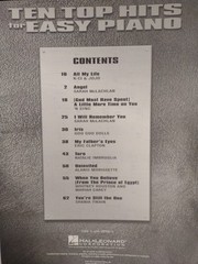 1990&rsquo;s Easy Piano Songbook Ten Top Hits Sheet Music Hal Leonard Very Good