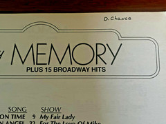Piano Songbook Broadway Memory Plus 15 Broadway Hits Dan Fox 1984