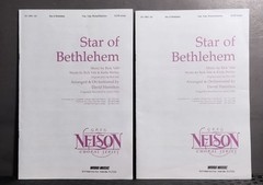 STAR OF BETHLEHEM Rick Vale Sandi Patty Greg Nelson Choral SATB w Solo Lot of 2