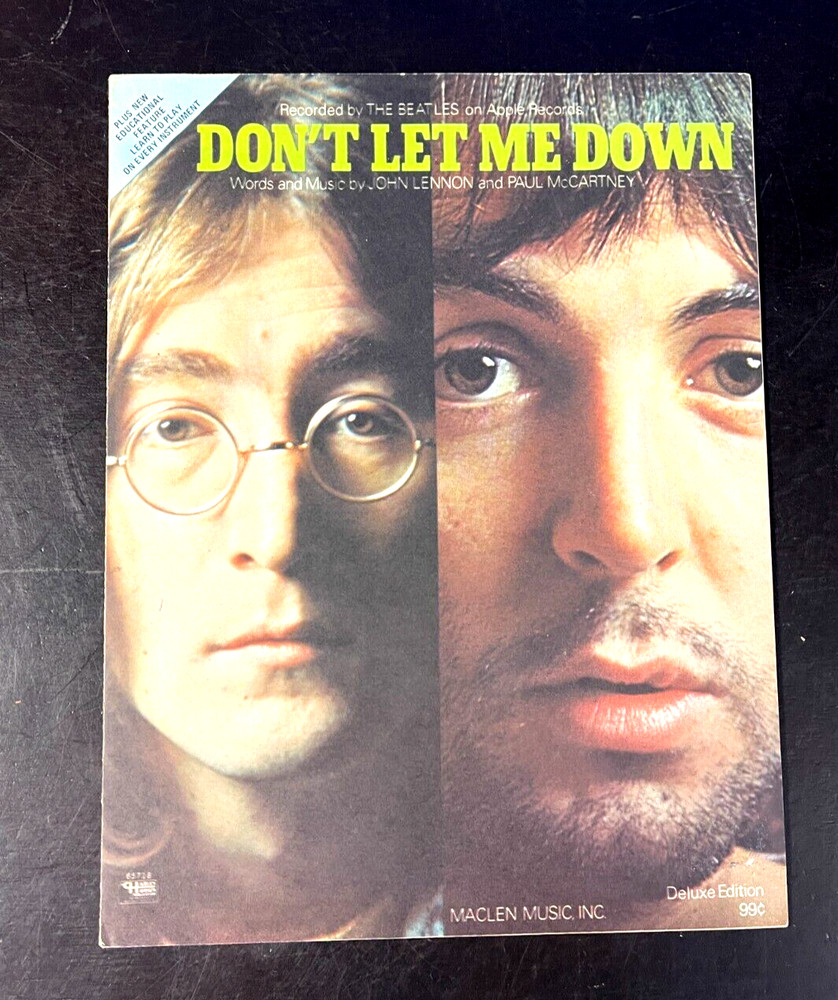BEATLES 1969 DON&rsquo;T LET ME DOWN -SHEET MUSIC Charles Hansen Rare SUPER NICE 3474