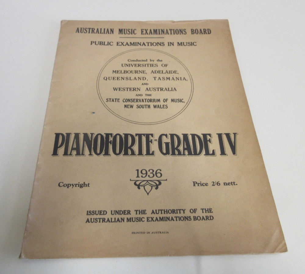 Pianoforte – Grade IV – Australian Music Examinations Board – 32 Pages – 1936