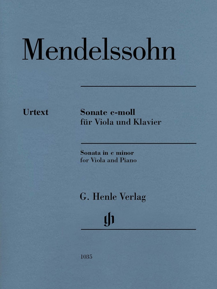 Mendelssohn Sonata C Minor for Viola & Piano Henle Urtext Sheet Music Book
