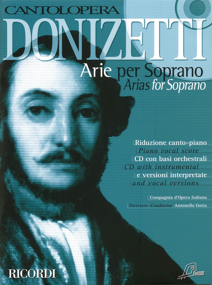 Donizetti Arias for Soprano Cantolopera Vocal Piano Sheet Music Book CD Pack