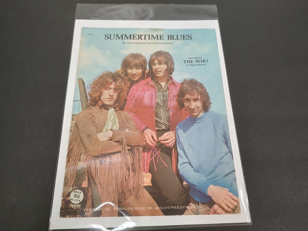 THE WHO – Summertime Blues – 1970 Classic Rock Vintage Sheet Music