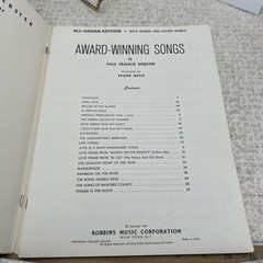 Award Winning Songs Paul Francis Webster Sheet Music Book Robbins Music 1967