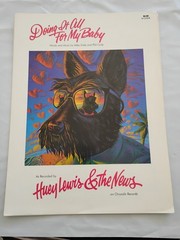Huey Lewis & The News Doing It All For My Baby Guitar Vocal Sheet Music Rare