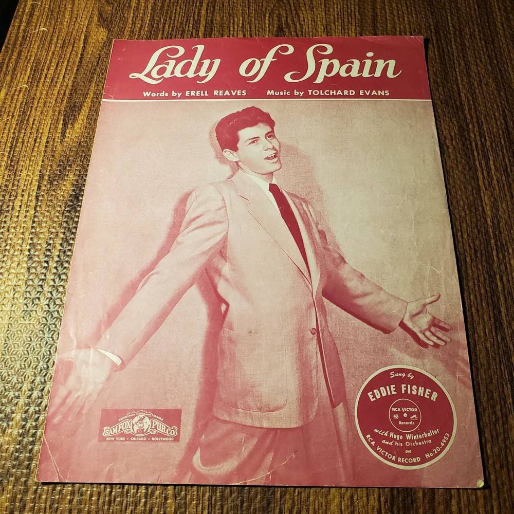 Lady of Spain Sheet Music Words Reaves Music Evans Sam Fox Pub