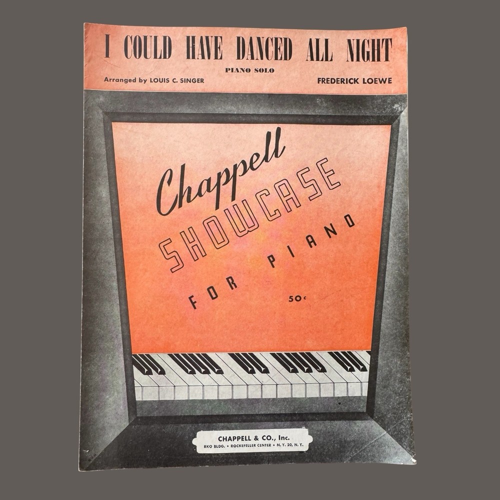 I Could Have Danced All Night Sheet Music Lerner Loewe Singer Piano Solo 1955