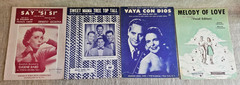 Lot of 33 1950s Sheet Music Slightly Boogie Say Si Si The Great Pretender & more