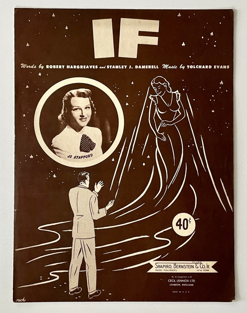 If Jo Stafford 1950 Vintage Sheet Music Piano Guitar Ukulele Damerell Evans