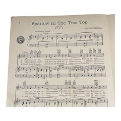Sparrow in the Tree Top Sheet Music Vocals 1951 Guy Mitchell