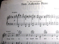 Sheet Music – San Antonio Rose by Bob Wills – 1940 Bourne Co. – Key of B Flat