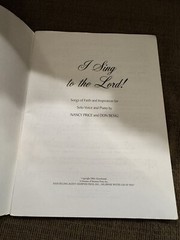 I Sing to the Lord Songs Faith Don Besig Nancy Price Solo Voice Piano Book Music
