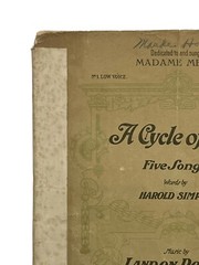 1906 Sheet Music Book A CYCLE OF LIFE Landon Ronald High Voice Madame Melba