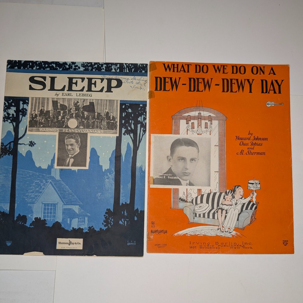 LOT 1920s Sheet Music SLEEP Fred Waring DEW-DEW-DEWY DAY Irving Berlin Ukulele