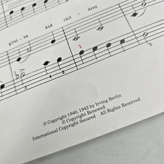 White Christmas Sheet Music Lyrics Irving Berlin Beginner Holiday Inn Vintage