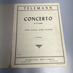 Concerto in G Major For Viola & Piano Katims International Sheet Music Telemann
