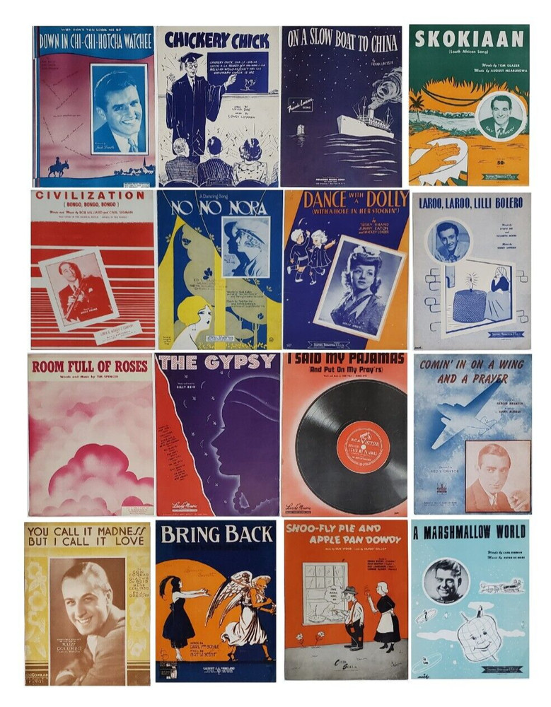 Lot of 16 Various Artists Genres & Eras Sheet Music