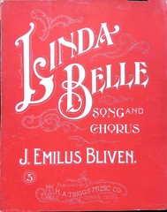 Linda Belle Sheet Music J. Emilus Bliven 1904 Large Format Denver CO Publisher