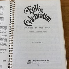 Folk Celebration Compiled By Fred Bock Singspiration Songbook 1974/Spiral Bound