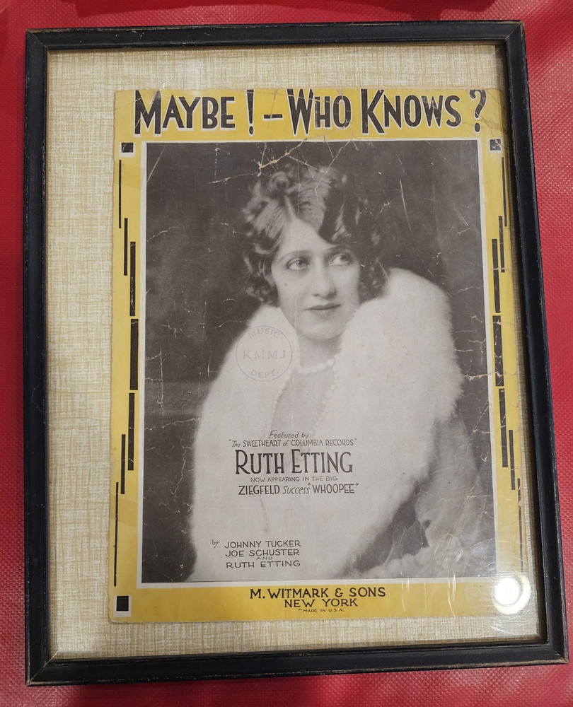 M. Witmark & Sons « Maybe!—Who Knows? » Sheet Music Musicals Piano Voice, Framed