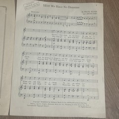 YES! WE HAVE NO BANANAS 1923 ART & MUSIC SHEET FRANK SILVER IRVING COHN