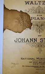 1924 Blue Danube Strauss Piano Sheet Music National Music Love Antique