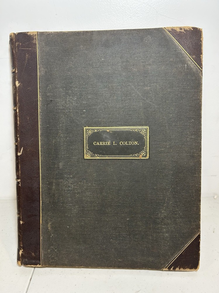 Antique Victorian Leather Bound Sheet Music Book Carrie L. Colton Many Songs