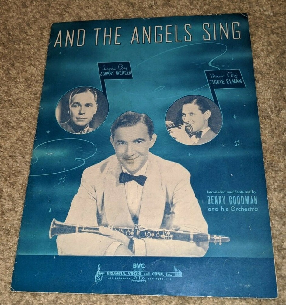 1939 AND THE ANGELS SING Sheet Music BENNY GOODMAN